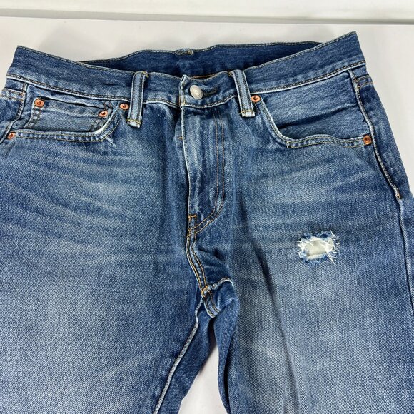 Levi's Jeans Men's 31X29* 512 Slim Tapered Blue Faded Dirtressed Denim Tag 31x32 - Picture 2 of 16